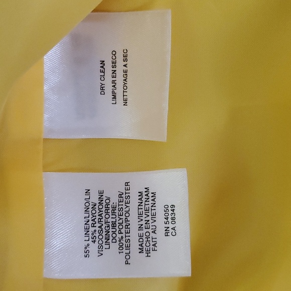 Women's Yelllow Linen Blend Jacket Evan Picone Sz 16W - Picture 8 of 9